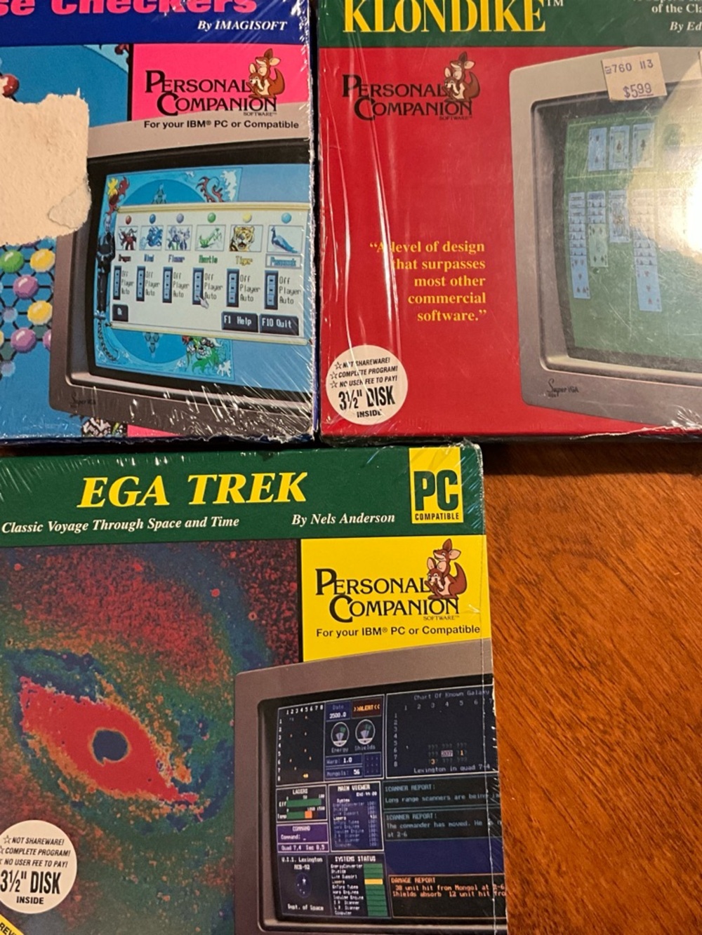 Personal Companion vintage games egatrek klondike Chinese checkers